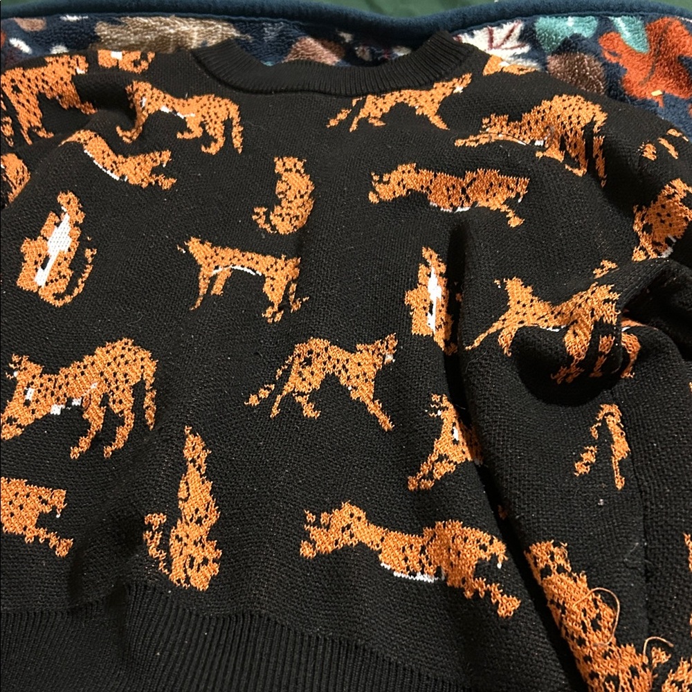 White Birch Black and Orange Animal Print Jacket